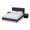 Baxton Studio Maren Dark Grey Queen Size Platform Bed with Two Nightstands 157-9694 - alternate 1